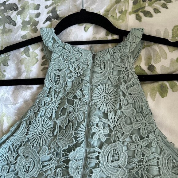 Lulu's Love Poem Teal Lace Mini Dress (NBW) - Picture 4 of 6